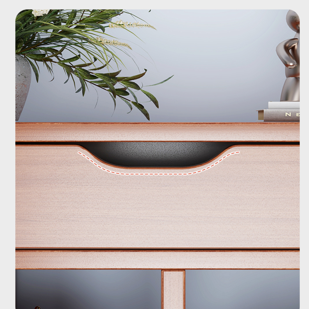 Pantofar dublu spatios, cu 7 etaje, elegant si versatil, culoare lemn inchis