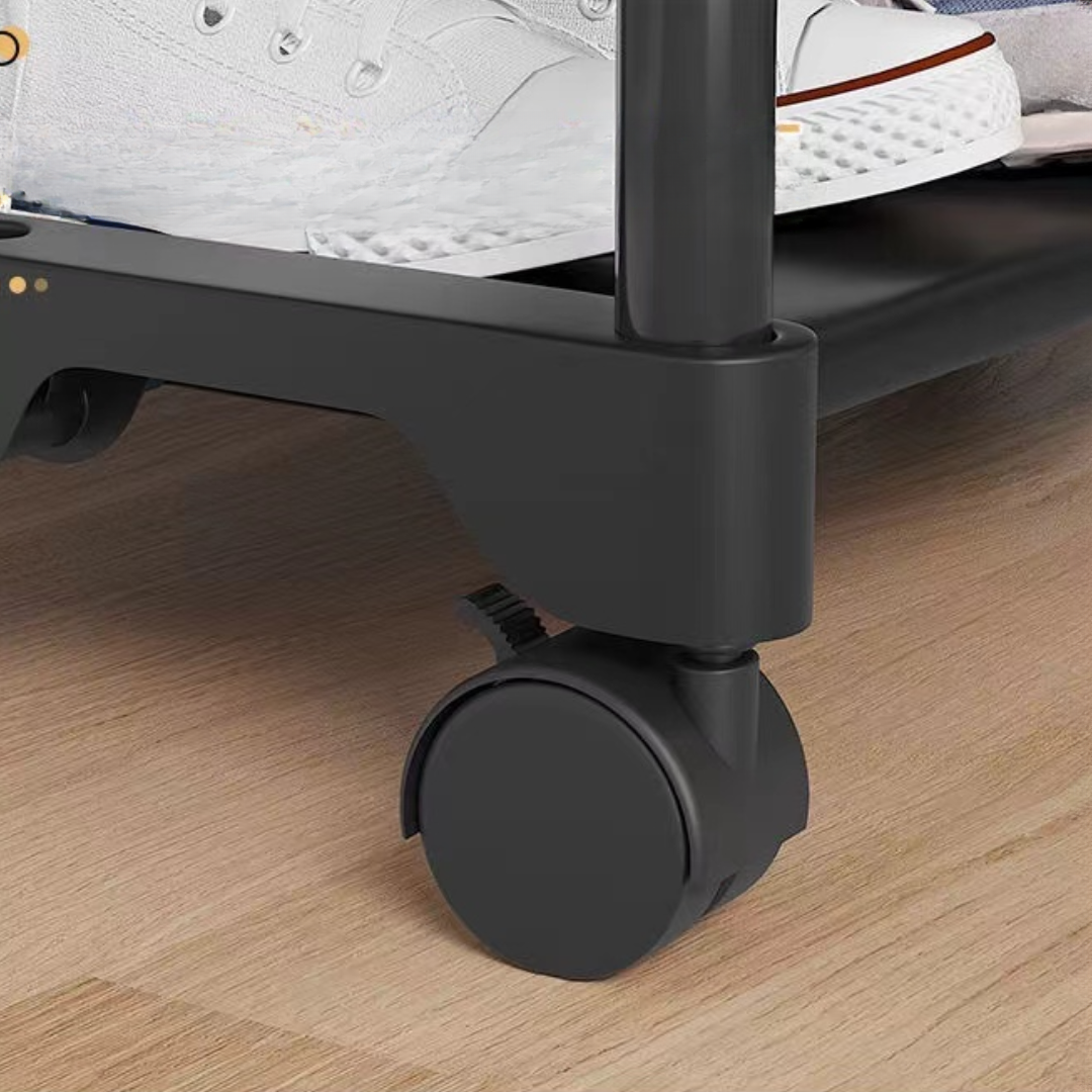 Organizator haine si incaltaminte, cu bara pentru umerase si 3 polite