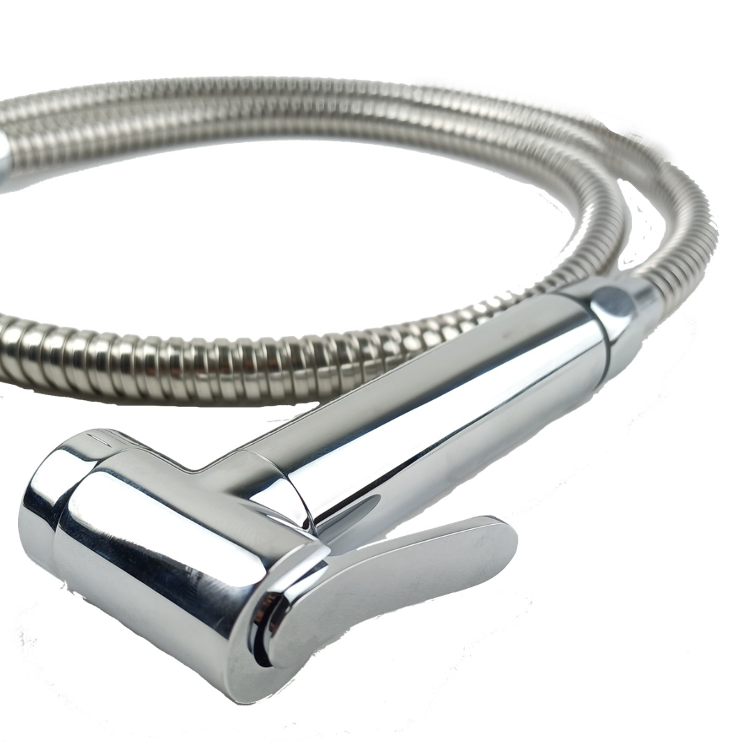 Furtun de dus extern pentru bideu, chiuveta si para cu clapeta