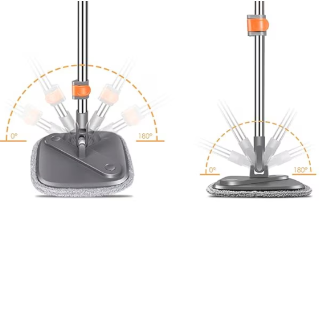 Set  mop cu galeata, mop rotativ si microfiba, maner otel inoxidabil, stoarcere automata