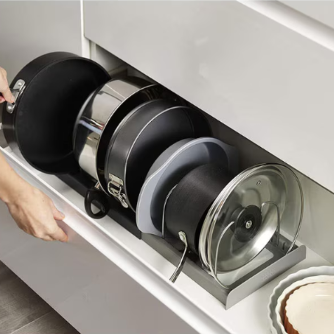 Suport pentru capace/oale, Plastic/Metal, 7 separatoare