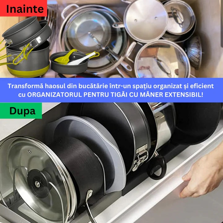 Suport pentru capace/oale, Plastic/Metal, 7 separatoare