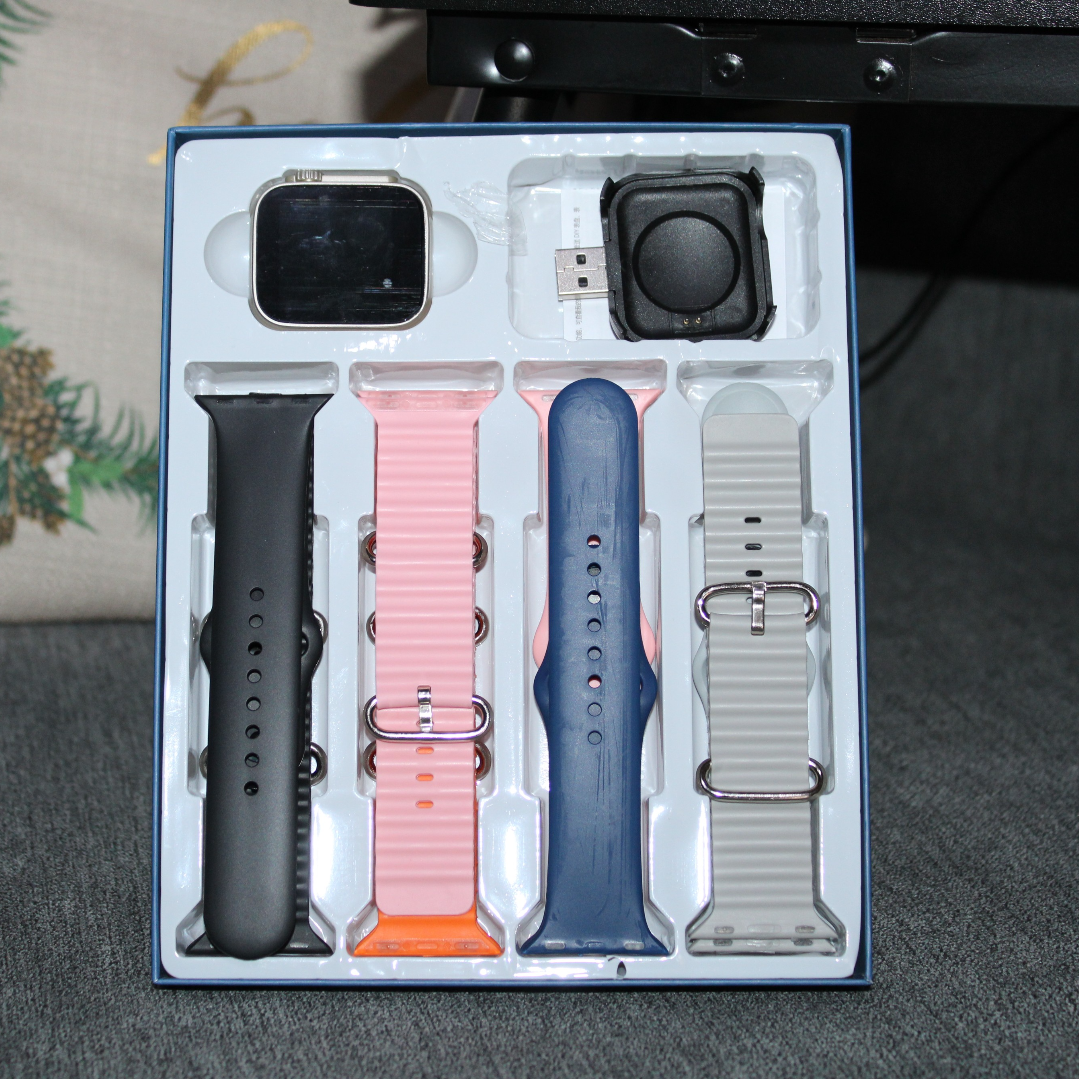 Set ceas inteligent  cu 8 curele de schimb, culori diferite