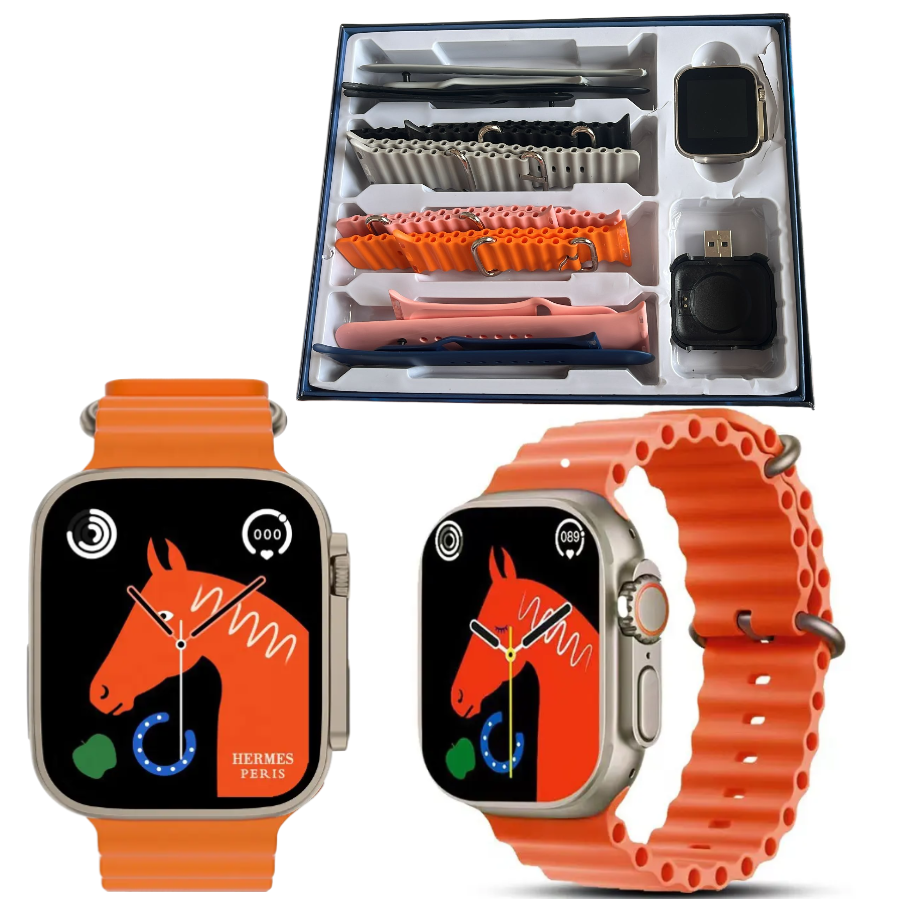 Set ceas inteligent  cu 8 curele de schimb, culori diferite