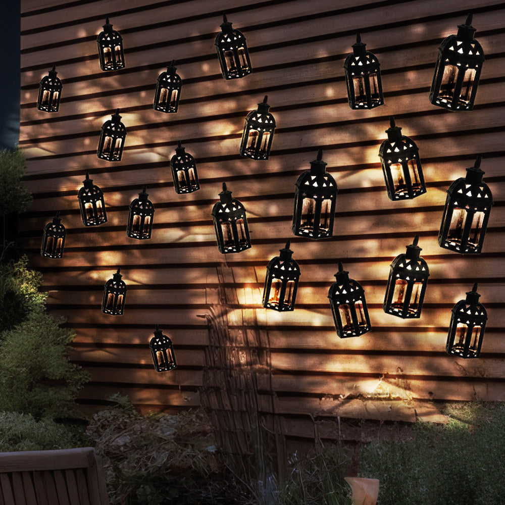 Ghirlanda luminoasa Led cu 8 becuri tip felinar, lumina alb cald