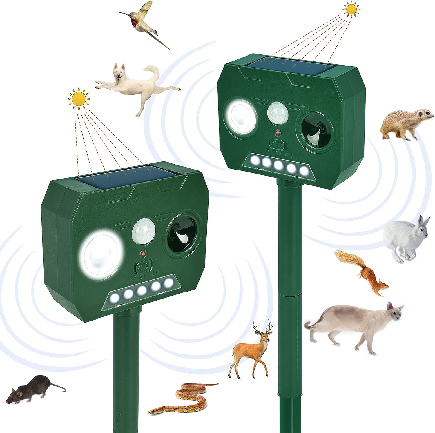 Aparat solar dublu cu ultrasunete impotriva daunatorilor