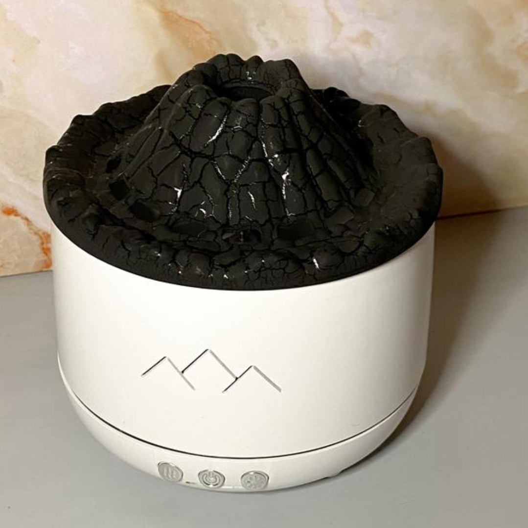 Umidificator tip vulcan cu flacără și difuzor de aromaterapie