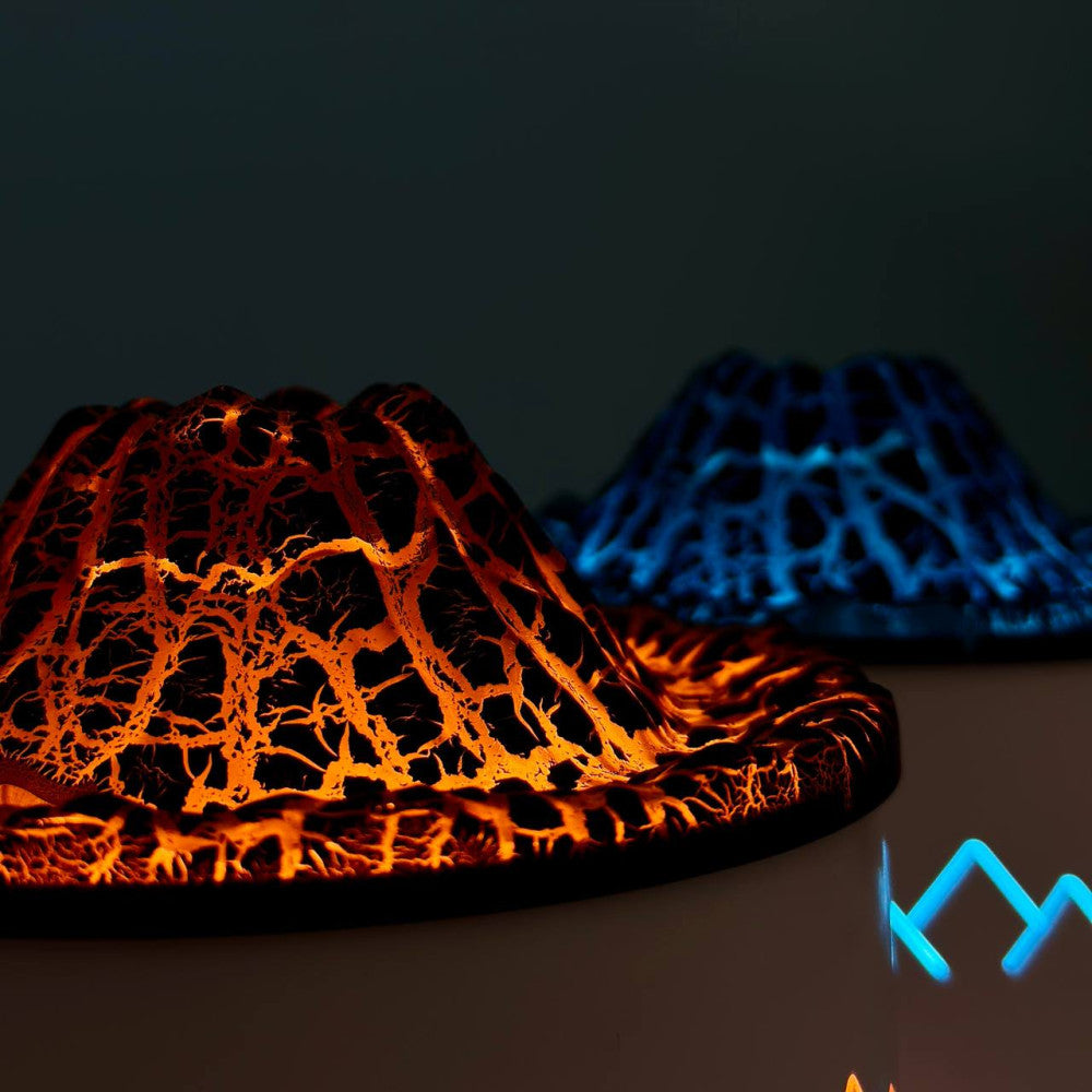 Umidificator tip vulcan cu flacără și difuzor de aromaterapie