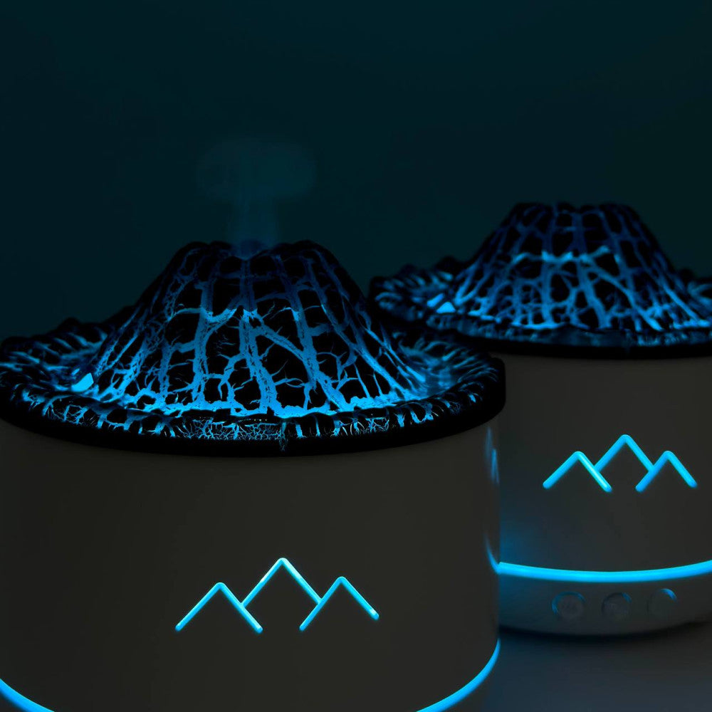 Umidificator tip vulcan cu flacără și difuzor de aromaterapie