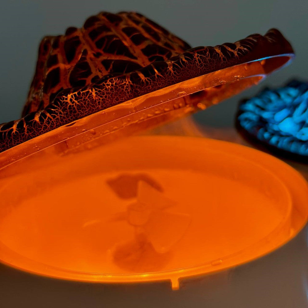 Umidificator tip vulcan cu flacără și difuzor de aromaterapie