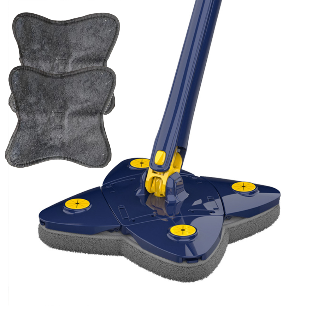 Pachet Mop reglabil rotativ la 360° cu stoarcere automată, uscat si umed + 2 rezerve absorbante