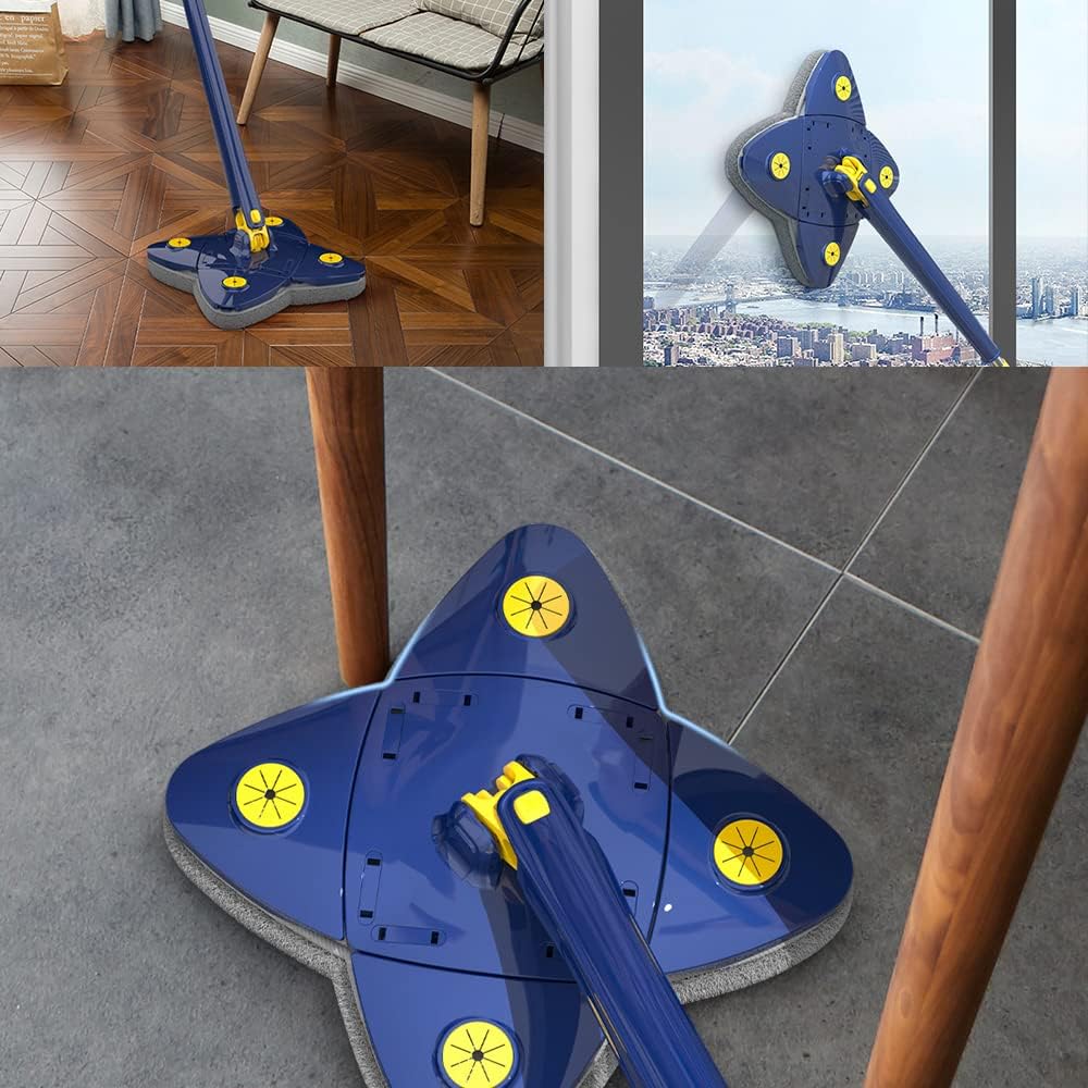 Pachet Mop reglabil rotativ la 360° cu stoarcere automată, uscat si umed + 2 rezerve absorbante