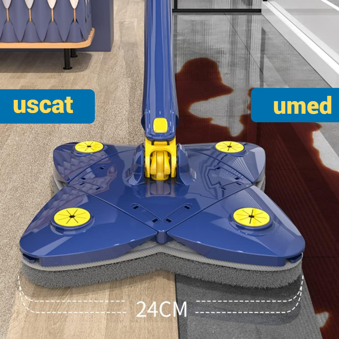 Pachet Mop reglabil rotativ la 360° cu stoarcere automată, uscat si umed + 2 rezerve absorbante