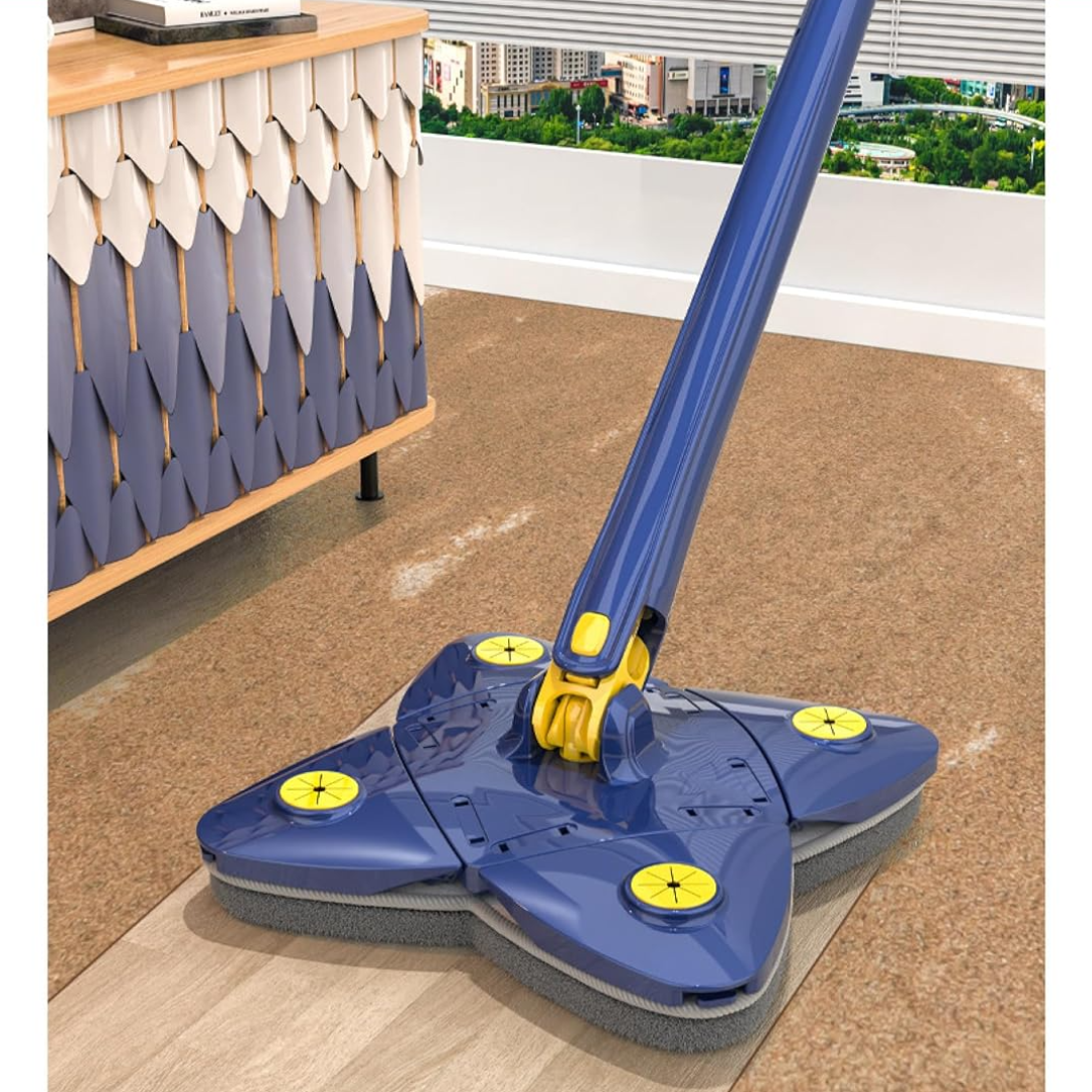 Pachet Mop reglabil rotativ la 360° cu stoarcere automată, uscat si umed + 2 rezerve absorbante