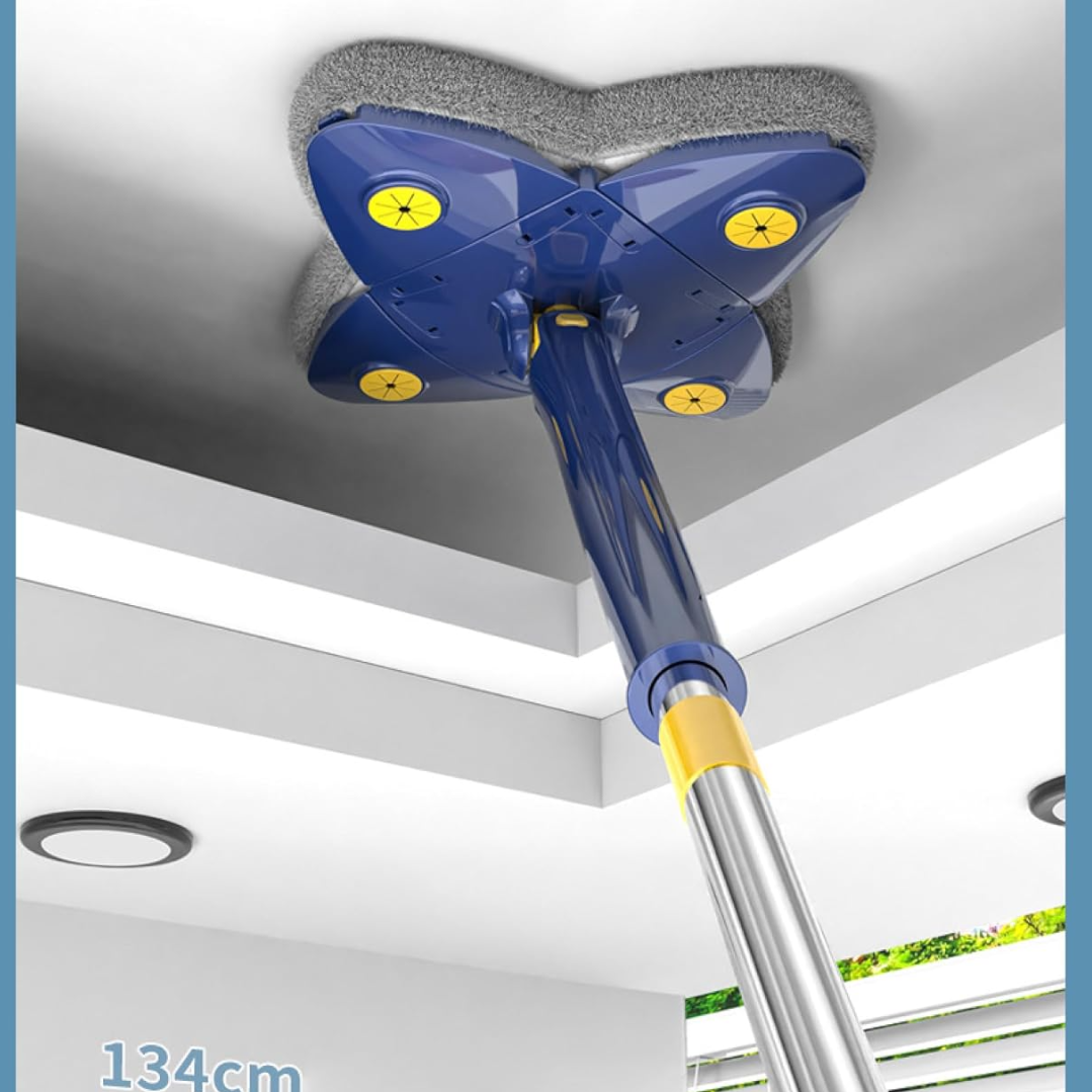 Pachet Mop reglabil rotativ la 360° cu stoarcere automată, uscat si umed + 2 rezerve absorbante